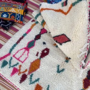 Berber Large Beni Ourain Colorful Geometric Wool Rug Decor