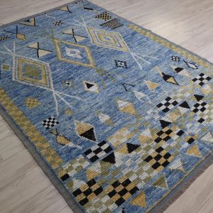 Berber Afghan Area Rug with High Pile Which Geometric