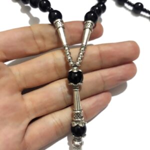 Berber Amazigh Agate Necklace with Tuareg Anchor Marine Design