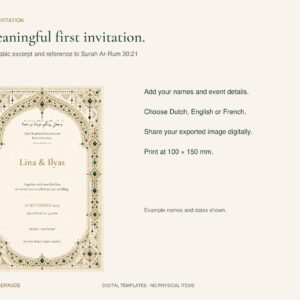 Amazigh Emerald Wedding Henna Night Invitation Canva Digital Download Collection