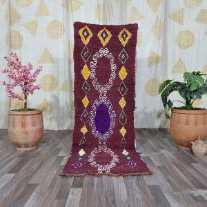 Hand-Knotted Boujaad Berber Runner Rug Handmade Atlas Hallway