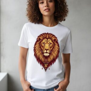 Amazigh Berber Lion T-Shirt with Traditional Art Graphic Tee