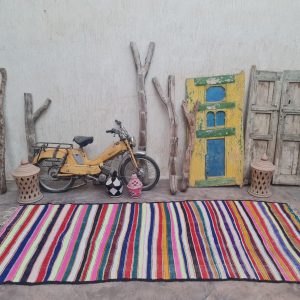 Berber Vintage Handwoven Multicolored Blanket SIZE 3.40 cm 1.38 cm