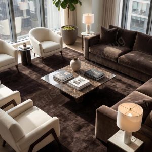 Berber Handloom Wool Rug Dark Walnut Brown Modern Decor Carpet