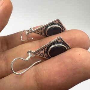 Tuareg Berber Sterling Silver Dangle Earrings with African Motifs