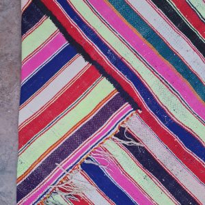 Berber Vintage Handwoven Multicolored Blanket SIZE 3.40 cm 1.38 cm