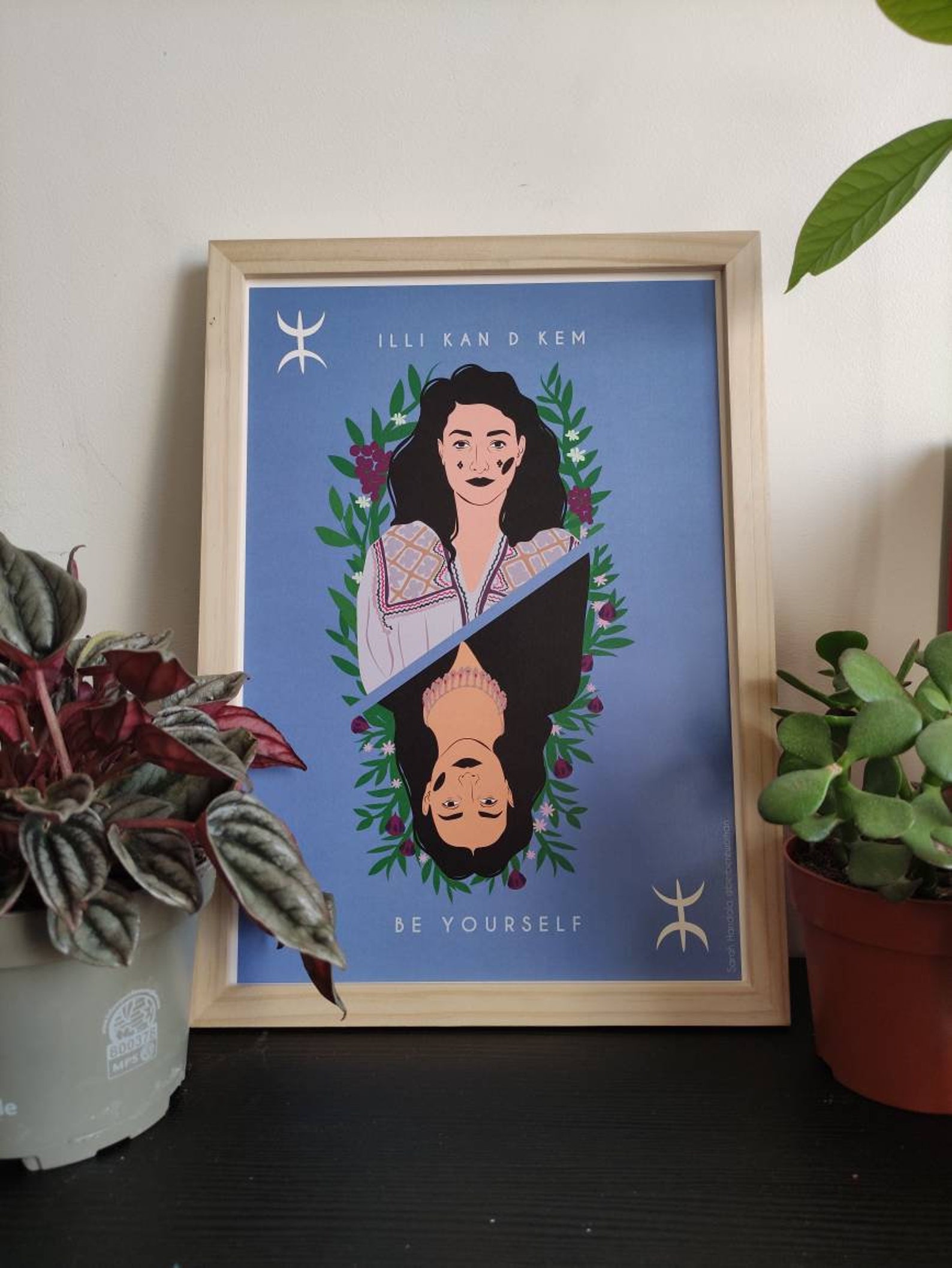 Amazigh Kabyle Berber Be Yourself Illustration Poster with Women Design