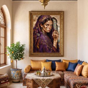 Amazigh Berber Woman Portrait Digital Download Purple Art Print