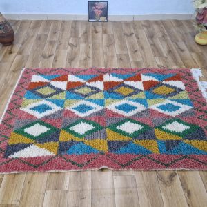 Berber Beni Ourain Handmade Wool Rug With Amazigh Patterns