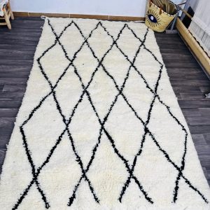 Hand Knotted Berber Beni Ourain Azilal Wool Rug