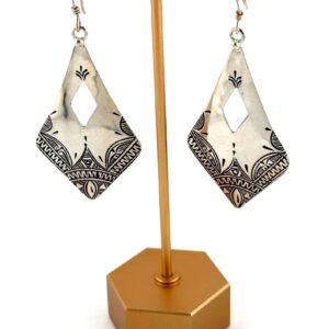 Amazigh Silver Earrings Hand Etched Traditional Heritage Design
