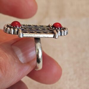 Amazigh Kabyle Berber Enamel Ring Adjustable Vintage Style