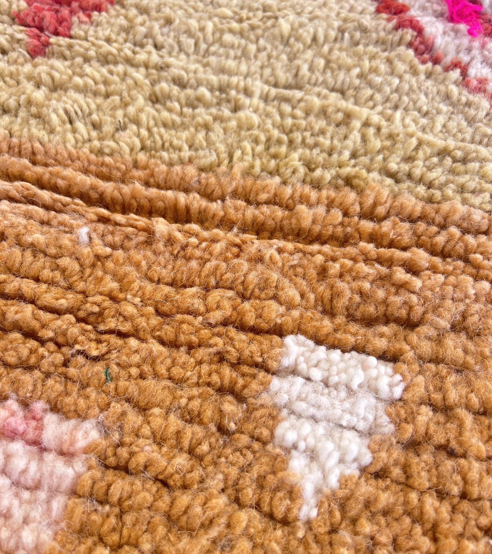 Amazigh Brown Berber Wool Rug Handwoven Tribal Carpet
