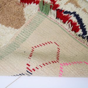 Handwoven Azilal Berber Wool Rug with Bohemian Geometric Design
