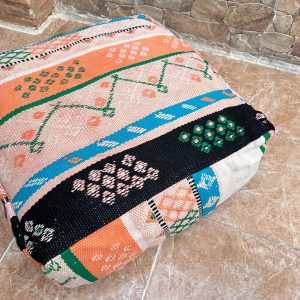 Berber Handmade Kilim Hanbal Rug Pouf Floor Seating Decor