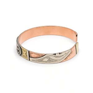 Kabyle Amazigh Enamel Yaz Symbol Bangle Bracelet with Berber Style