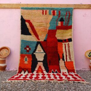 Amazigh Custom Abstract Berber Wool Rug Geometric Handmade Artisan Carpet
