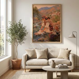 Amazigh Woman by the River Fine Art Print Digital Download