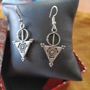 Amazigh Bereber Hamsa Earrings with Silver Plated Heritage Design