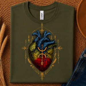 Amazigh Berber Anatomical Heart Graphic T-Shirt Cultural Heritage