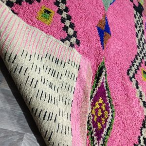 Berber Hand Knotted Azilal Boujaad Wool Rug for Custom Home Decor