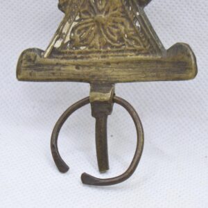Amazigh Berber Vintage Bronze Fibula Pin with Engraved Tribal Design