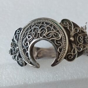 Berber Amazigh Silver Crescent Bracelet from Tunisia Vintage Design