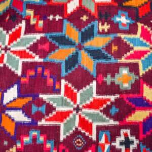 Traditional Amazigh Saharan Wool Carpet Rug with Vibrant Designs