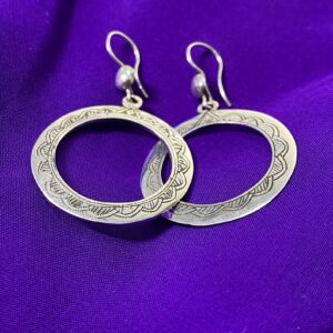 Berber Tuareg Taqzhne massif Silver Earrings with Amazigh Style