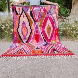 Berber Colorful Geometric Amazigh Handmade Tribal Rug with Ready Ship