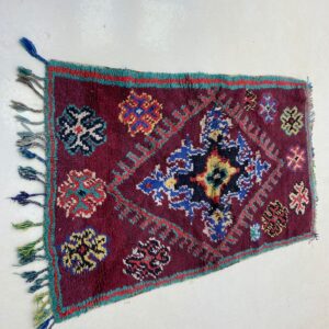 Berber Boucherouite Rugs with Amazigh Design Colorful Rug