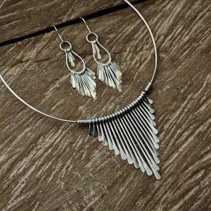 Berber Silver Jewelry Set with Necklace and Earrings