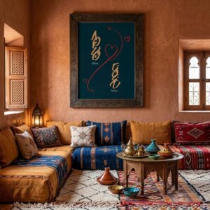 Amazigh Berber Tifinagh Yaz Custom Couple Names Wall Art