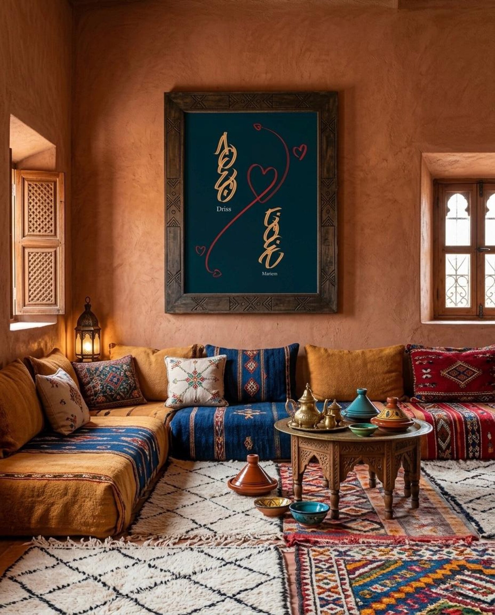Amazigh Berber Tifinagh Yaz Custom Couple Names Wall Art