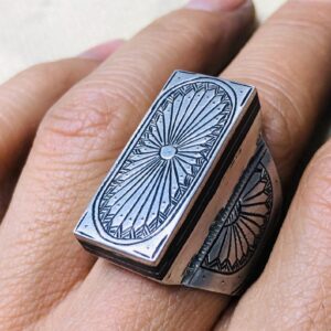 Berber Tuareg Sterling Silver Amazigh Engraved Traditional Jewelry Ring