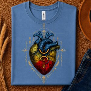 Amazigh Berber Anatomical Heart Graphic T-Shirt Cultural Heritage