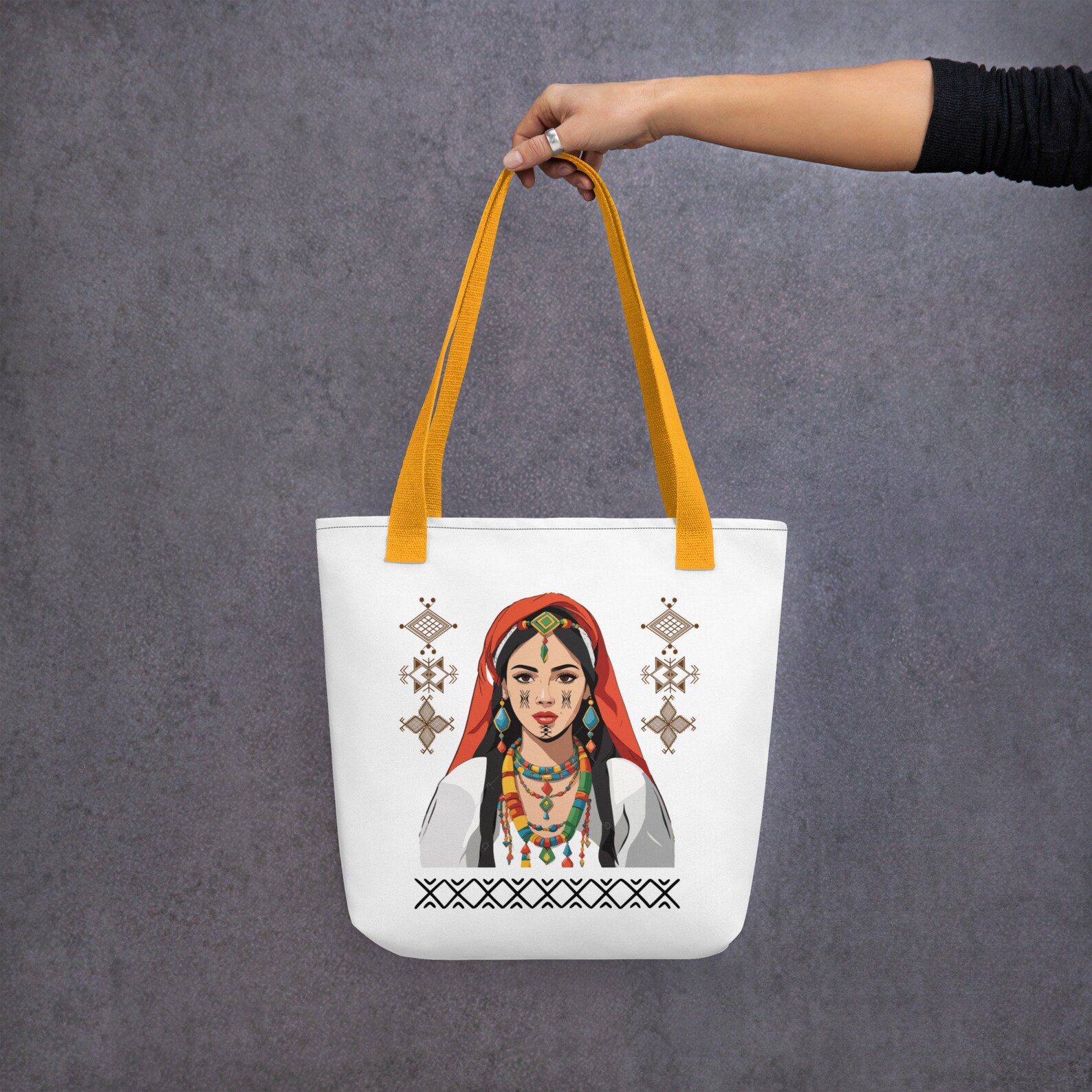Amazigh Berber Kabyle Tifinagh Motif Culture Tote Bag