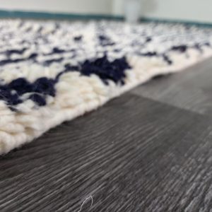 Berber Handmade Black Ivory Diamond Runner Hallway Rug Custom Size