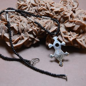 Berber Tuareg Silver Cross Necklace with Traditional Jewelry Design