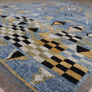 Berber Afghan Area Rug with High Pile Which Geometric