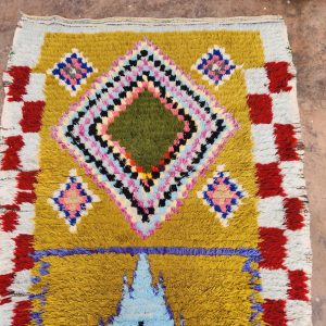 Berber Boucherouite Colorful Handmade Runner Rug with Hallway Style