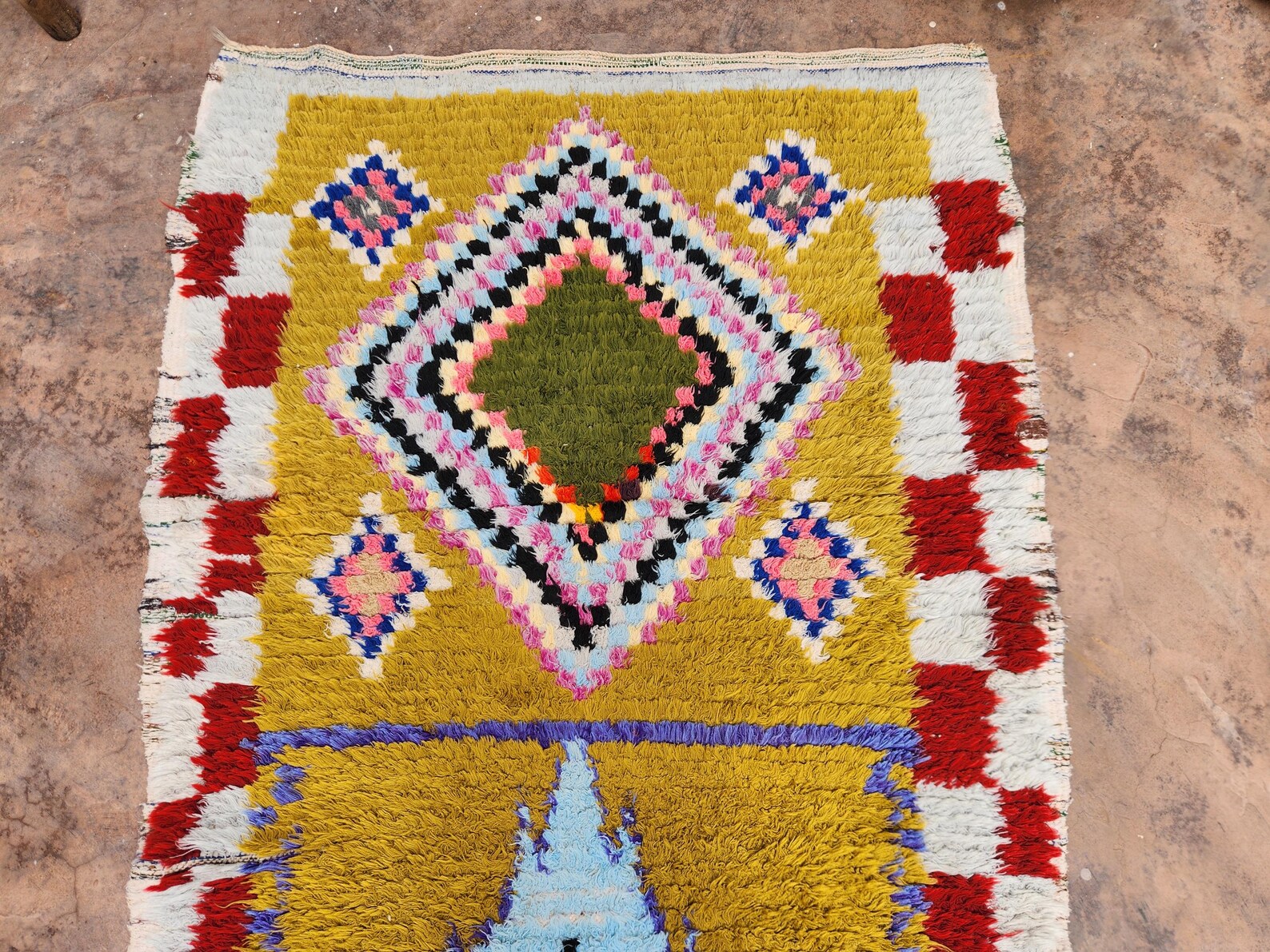 Berber Boucherouite Colorful Handmade Runner Rug with Hallway Style