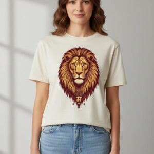 Amazigh Berber Lion T-Shirt with Traditional Art Graphic Tee