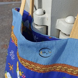 Berber Kabyle Jeans Cotton Tote Bag with Traditional Motifs