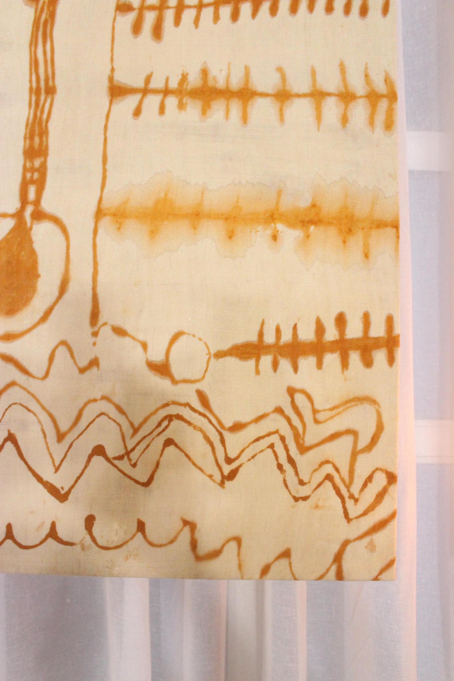 Amazigh Vintage Henna Mounted Chassis Textile Wall Art
