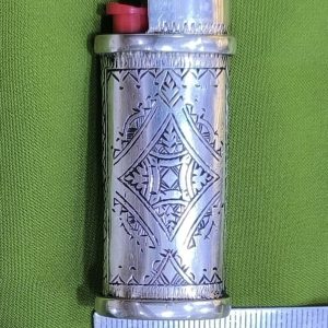 Berber Tuareg Porte Briquet Silver Holder with Engraved Motifs