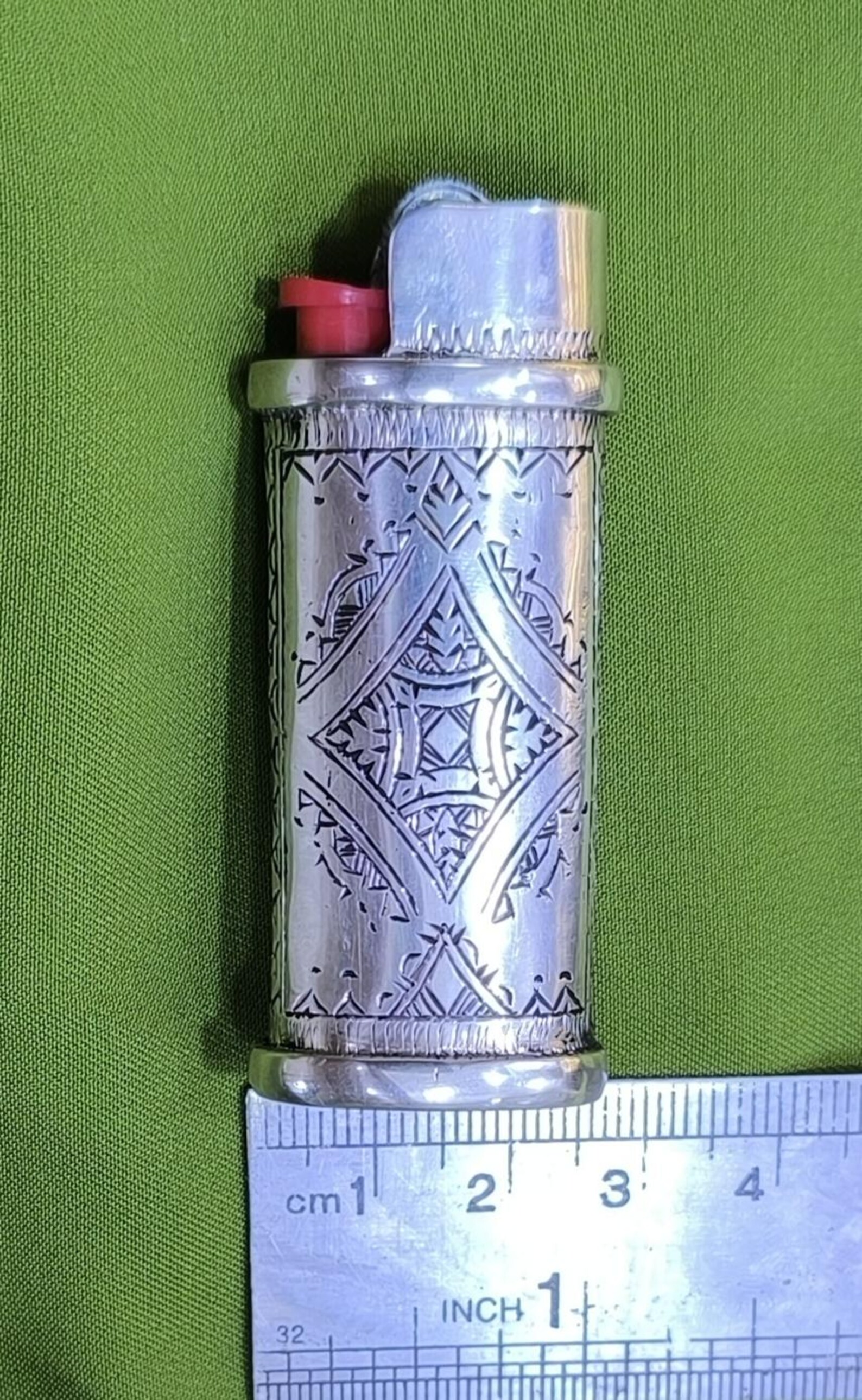 Berber Tuareg Porte Briquet Silver Holder with Engraved Motifs