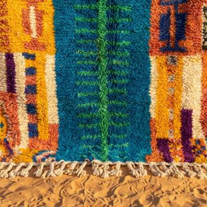 Colorful Berber Boujaad Azilal Wool Handmade Artisan Rug