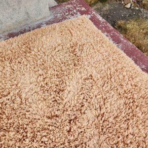 Berber Olive Green Shag Wool Rug Extra High Pile Area Rug