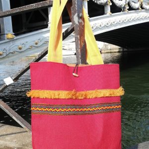 Berber Rubis Bag with Ruby Red Natural Fiber Cabas Design